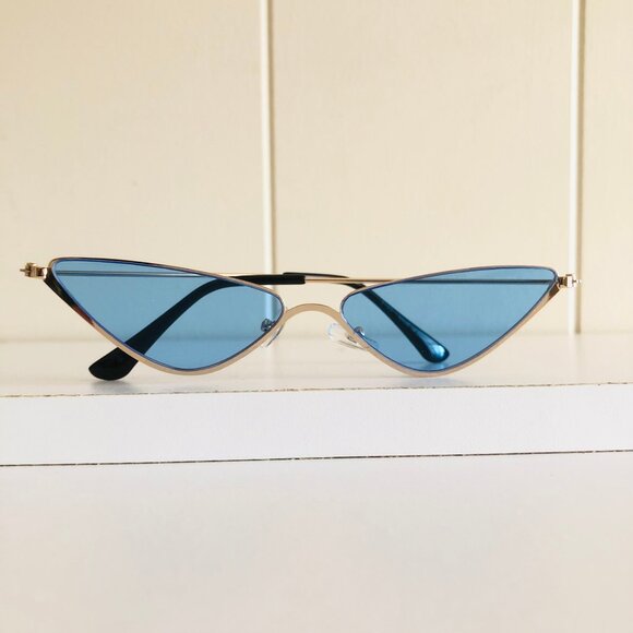 Slim Chrome Cateye Sunglasses - Picture 7 of 10